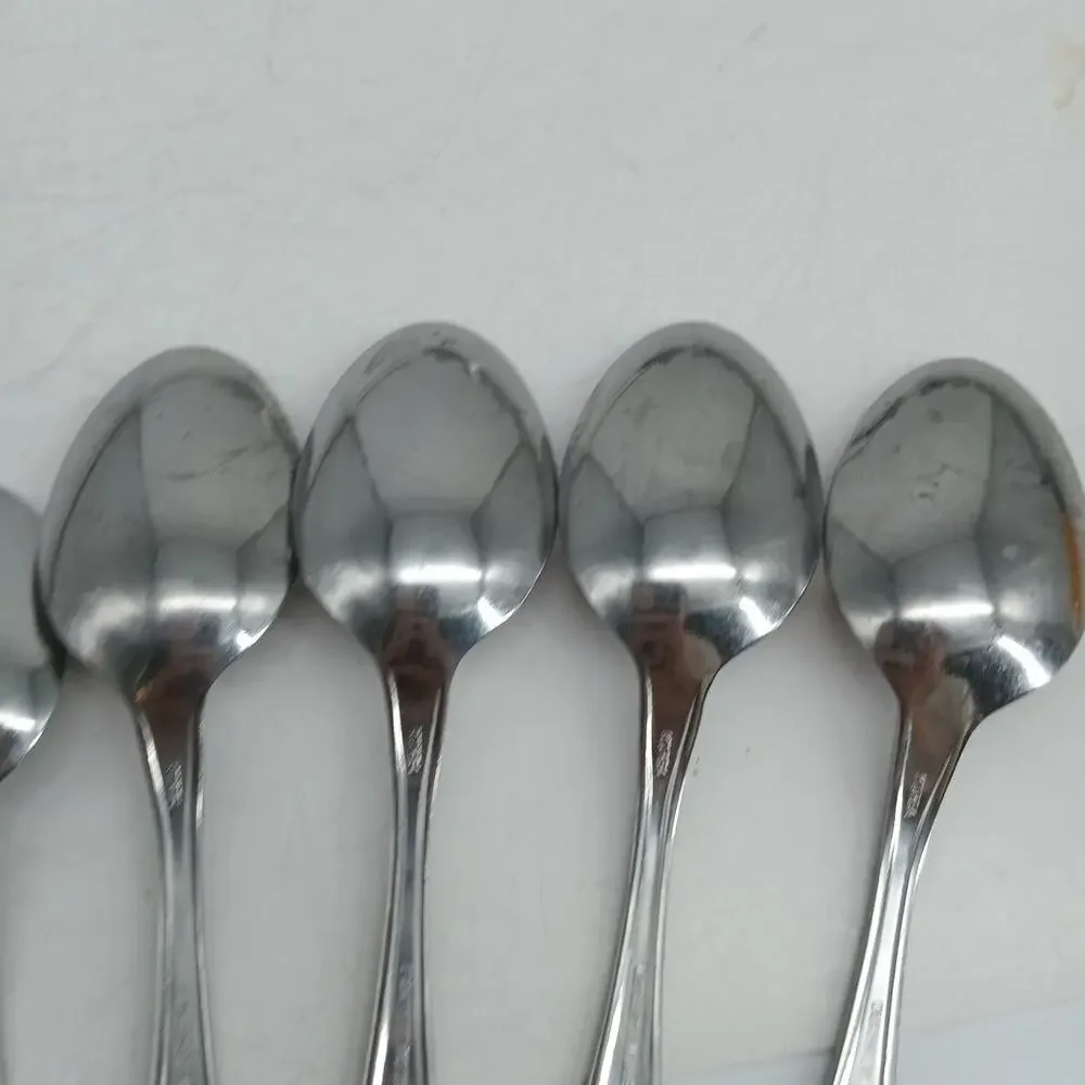 7X Spoons Washington Forge SPRING MEADOW Stainless Flatware Table TEASPOONS